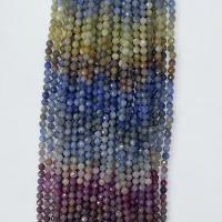 Gemstone Jewelry Beads Colorful Sapphire Round natural & faceted multi-colored Sold Per Approx 14.96 Inch Strand