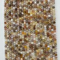 Perle agate Botswana naturelle, cadre, facettes, couleurs mélangées, 4x4mm, Vendu par Environ 14.96 pouce brin