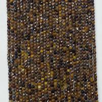 Tigerauge Perlen, Quadrat, natürlich, verschiedene Größen vorhanden & facettierte, gelb, verkauft per ca. 14.96 ZollInch Strang