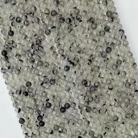 Natürlicher Quarz Perlen Schmuck, Schwarzer Rutilquarz, rund, verschiedene Größen vorhanden, weiß und schwarz, verkauft per ca. 14.96 ZollInch Strang