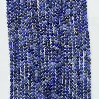 Grânulos de Sodalita, Roda, naturais, facetada, azul, 4mm, vendido para Aprox 14.96 inchaltura Strand