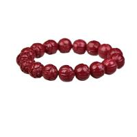 Fashion Cinnabar Bracelet, Carved, Unisex & different size for choice, vermeil, Length:Approx 7.87 Inch, Sold By PC