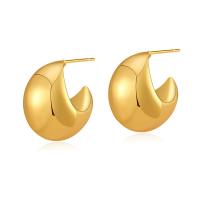 Brass Stud Earring, 18K gold plated, fashion jewelry & for woman, golden, 23x22mm, Sold By Pair