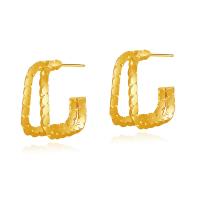 Brass Stud Earring, 18K gold plated, fashion jewelry & for woman, golden, 20x9mm, Sold By Pair