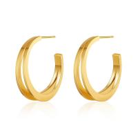 Brass Stud Earring, 18K gold plated, fashion jewelry & for woman, golden, 32x7mm, Sold By Pair