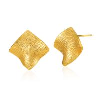 Brass Stud Earring, 18K gold plated, fashion jewelry & for woman, golden, 29x29mm, Sold By Pair