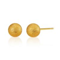 Brass Stud Earring 18K gold plated fashion jewelry & for woman golden 6mm Sold By Pair