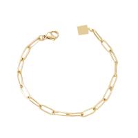 Stainless Steel Jewelry Bracelet 304 Stainless Steel Vacuum Ion Plating Unisex golden Length Approx 7.5 Inch Sold By PC