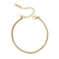 Stainless Steel Jewelry Bracelet 304 Stainless Steel with 1.97Inch extender chain Vacuum Ion Plating Unisex golden Length Approx 7.5 Inch Sold By PC