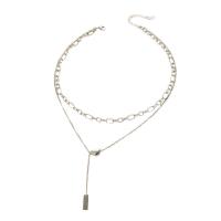 Multi слой ожерелье, Нержавеющая сталь 304, с 5cm наполнитель цепи, Двойной слой & Женский, оригинальный цвет, длина:Приблизительно 36 см, Приблизительно 45 см, продается PC