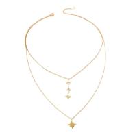 Multi Layer Necklace, 304 Stainless Steel, with 5cm extender chain, Vacuum Ion Plating, Double Layer & for woman, golden, Length:Approx 36 cm, Approx 45 cm, Sold By PC