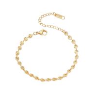 Stainless Steel Jewelry Bracelet 304 Stainless Steel with 1.97Inch extender chain Vacuum Ion Plating Unisex golden Length Approx 7.5 Inch Sold By PC