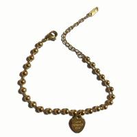 Stainless Steel Jewelry Bracelet, 304 Stainless Steel, with 1.97Inch extender chain, Heart, Vacuum Ion Plating, Unisex, golden, Length:Approx 7.5 Inch, Sold By PC