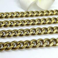 Brass Twist Oval Chain, gold color plated, DIY & curb chain, golden, nickel, lead & cadmium free, 2.50x9x11.30mm, Sold By m