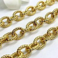 Brass Oval Chain gold color plated DIY & round link chain golden nickel lead & cadmium free Sold By m