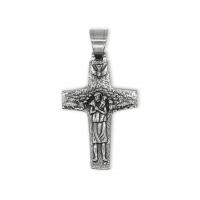 Stainless Steel Cross Pendants, 316L Stainless Steel, polished, fashion jewelry & for man, original color, 28x53mm, Sold By PC