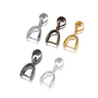 Stainless Steel Pinch Bail, Brass, plated, DIY & different size for choice, more colors for choice, nickel, lead & cadmium free, 20PCs/Bag, Sold By Bag