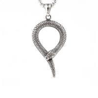 Titanium Steel Necklace, Snake, fashion jewelry & for man, 26.80x45.40mm, Length:Approx 23.62 Inch, Sold By PC