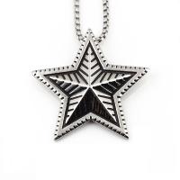 Collier d'acier titane, étoile, bijoux de mode & unisexe, 52x52mm, Longueur:Environ 23.62 pouce, Vendu par PC