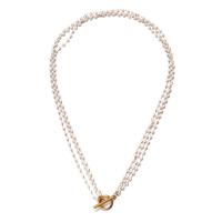 Plastic Pearl Necklace 304 Stainless Steel with Plastic Pearl three layers & for woman Sold By PC