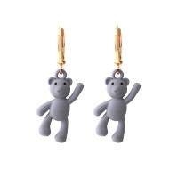 Zinc Alloy Drop Earrings Bear gold color plated stoving varnish & for woman nickel lead & cadmium free Sold By Pair