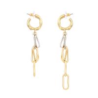 Asymmetric Earrings Zinc Alloy plated vintage & for woman golden nickel lead & cadmium free Sold By Pair