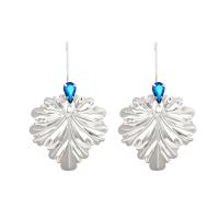 Tibetan Style Drop Earrings, Leaf, plated, fashion jewelry & for woman & with rhinestone, more colors for choice, nickel, lead & cadmium free, 50x78mm, Sold By Pair