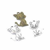 Zinc Alloy Animal Pendants Cat plated DIY nickel lead & cadmium free Approx 2mm Sold By PC