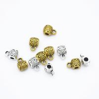 Tibetan Style Bail Beads, plated, DIY & with flower pattern, more colors for choice, nickel, lead & cadmium free, 9x6x5mm, Hole:Approx 2x1.5mm, Sold By PC
