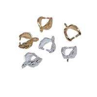 Brass Pinch Bail, Leaf, plated, DIY, more colors for choice, nickel, lead & cadmium free, 7mm, 0.9mm, Hole:Approx 1.1mm, Sold By PC
