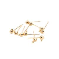 Brass Earring Stud Component, 14K gold plated, DIY, more colors for choice, nickel, lead & cadmium free, Sold By Pair