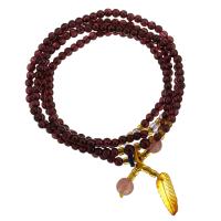 Natural Gemstone Necklace, Garnet, polished, Unisex, garnet, 3.50mm, Length:Approx 28 Inch, Sold By PC