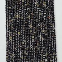Perles Agates Noires naturelles, Agate noire, Rond, normes différentes pour le choix & facettes, noire, Vendu par Environ 14.96 pouce brin