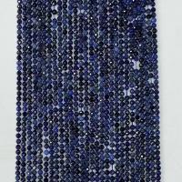 Gemstone Smycken Pärlor, Natursten, Rund, naturlig, olika storlek för val & fasetterad, blå, Såld Per Ca 14.96 inch Strand