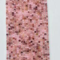 Gemstone Jewelry Karoliukai, Aikštė, natūralus, briaunotas, rožinis, 4x4mm, Parduota už Apytiksliai 14.96 Inch Strand