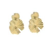 Tibetan Style Stud Earring, gold color plated, fashion jewelry & for woman, nickel, lead & cadmium free, 57x45mm, Sold By Pair