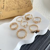 Zinc Alloy Ring Set gold color plated 7 pieces & fashion jewelry & for woman nickel lead & cadmium free Sold By Set