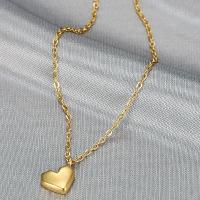 Titanium Steel Necklace, Heart, fashion jewelry & for woman, golden, 10mm, Length:Approx 45-50 cm, Sold By PC