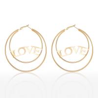 Tibetan Style Drop Earrings, gold color plated, fashion jewelry & for woman, nickel, lead & cadmium free, 70x70mm, Sold By Pair