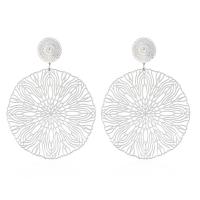 Zinc Alloy Drop Earrings silver color plated fashion jewelry & for woman & hollow nickel lead & cadmium free Sold By Pair