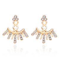 Zinc Alloy Stud Earring plated for woman & with rhinestone nickel lead & cadmium free Sold By Pair