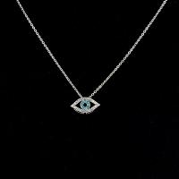 Zinc Alloy Jewelry Necklace with 5cm extender chain silver color plated for woman & with rhinestone & hollow blue nickel lead & cadmium free Length Approx 45 cm Sold By PC