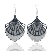 Zinc Alloy Drop Earrings Fan plated Double Layer & for woman & frosted nickel lead & cadmium free Sold By Pair