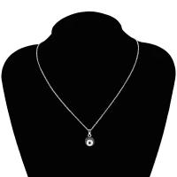 Zinc Alloy Jewelry Necklace with 5cm extender chain Dome Unisex & enamel & with rhinestone silver color nickel lead & cadmium free Length Approx 40 cm Sold By PC