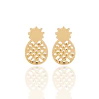 Zinc Alloy Stud Earring Pineapple plated for woman & hollow nickel lead & cadmium free Sold By Pair