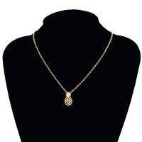 Zinc Alloy Jewelry Necklace with 5cm extender chain Pineapple plated for woman & hollow nickel lead & cadmium free Length Approx 42 cm Sold By PC