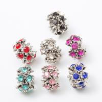 Zinc Alloy European Beads antique silver color plated DIY & with rhinestone nickel lead & cadmium free Approx Sold By Bag