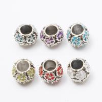 Tibetan Style European Beads, barrel, antique silver color plated, DIY & enamel, more colors for choice, nickel, lead & cadmium free, 10x11mm, Approx 50PCs/Bag, Sold By Bag