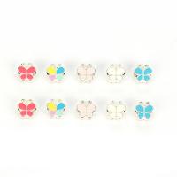 Zinc Alloy European Beads Butterfly silver color plated DIY & enamel nickel lead & cadmium free 10-20mm Approx Sold By Bag