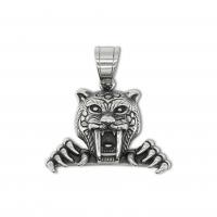 Stainless Steel Animal Pendants, 316L Stainless Steel, Tiger, polished, vintage & for man, original color, 35x37mm, Sold By PC